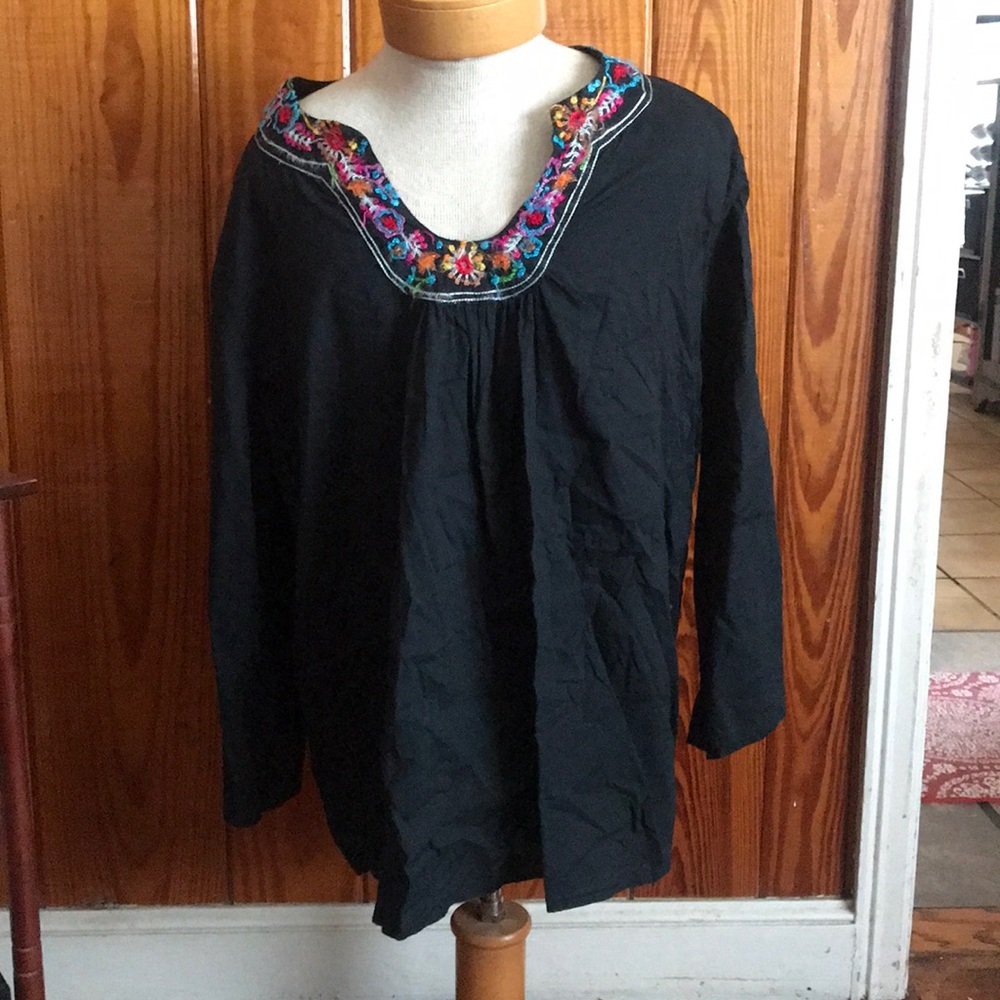 Cute long sleeve, black boho tunic